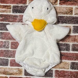 Pottery Barn Kids plush white duck duckling costume 0-6m baby 16” sts